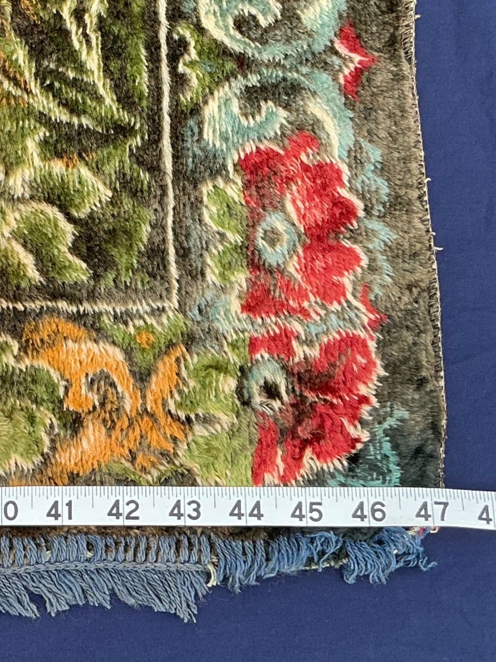Oversized VTG 1960s Italian Wall Tapestry Pheasant Fox Woodland Rug 47”x70” - Picture 13 of 16